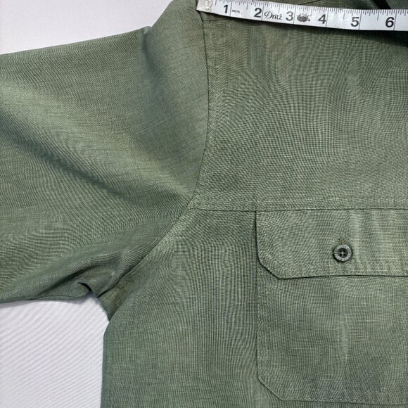 Orvis L Green Solid Performance Hiking Fishing Button Up Short Sleeve Shirt Gorp - Picture 9 of 12